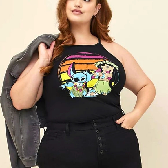 ❤️NWT VINTAGE TORRIID TANK DISNEY LILO & STITCH HIGH NECK TOP FOXY FITTED TEE - Picture 3 of 10